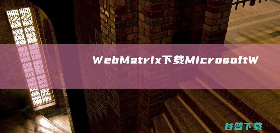 WebMatrix下载MicrosoftW